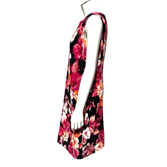 Chicos Artwear Abstract Floral Print Ponte Shift Sheath Dress Bold Elegant Fit 0 - Picture 2 of 11